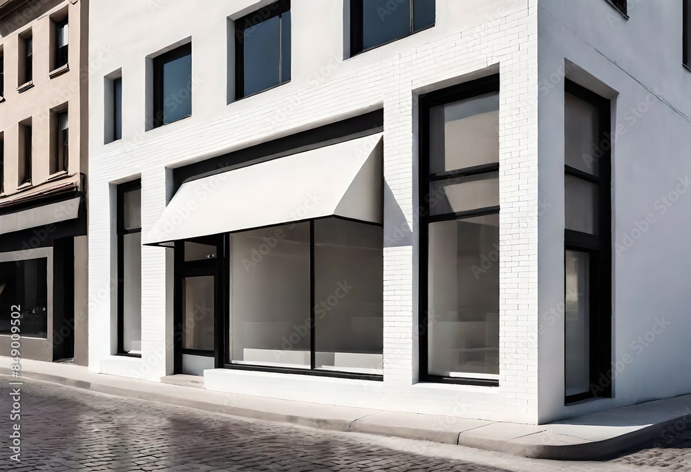 black and white coffeeshop storefront black and white coffeeshop storefront