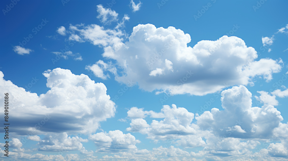 Fototapeta premium Blue sky and white clouds background 