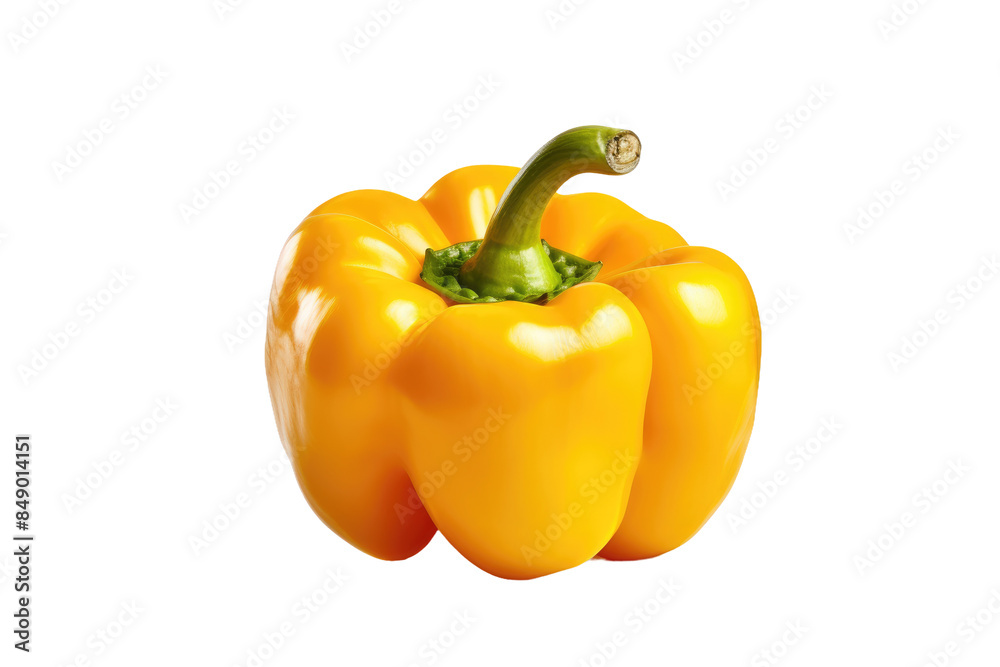 The Golden Curves: A Vibrant Yellow Bell Pepper on a Blank Canvas. on a Clear PNG or White Background. The Golden Curves: A Vibrant Yellow Bell Pepper on a Blank Canvas. on a Clear PNG or White Background.