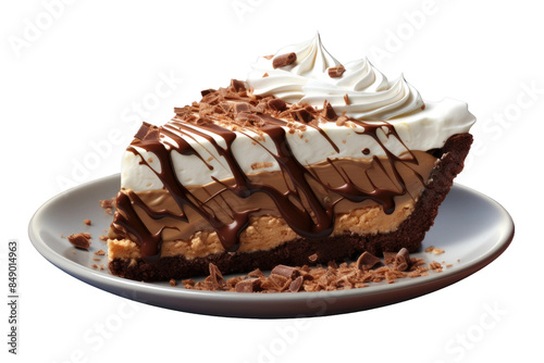 Decadent Chocolate Dream: A Slice of Indulgence on a Clear PNG or White Background.