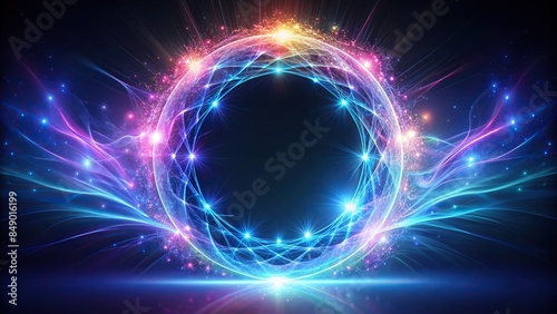 Luminous energy wisps converging to form mesmerizing holographic glyph, energy, wisps, luminous, convergence, mesmerizing