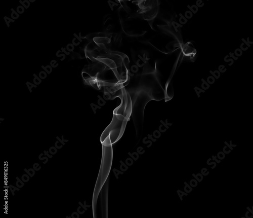 Collection of animated white smoke on black background. Smoke clouds. Isolated abstract lines. © ภัทรชัย รัตนชัยวงค์