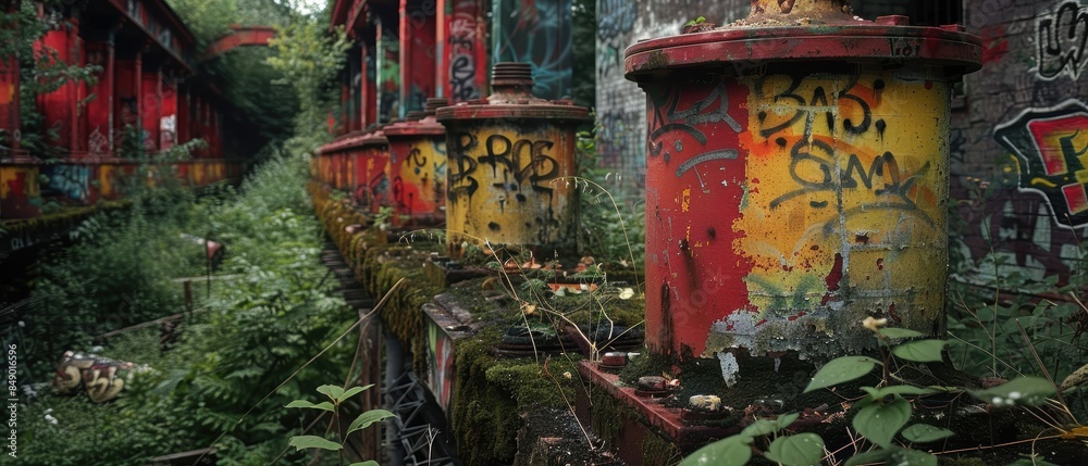 Fototapeta premium Graffiti blending with historical architecture
