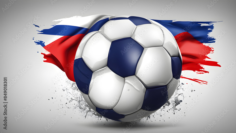 The symbolic power of success and victory. soccer ball on French flag background. Generative Ai The symbolic power of success and victory. soccer ball on French flag background. Generative Ai
