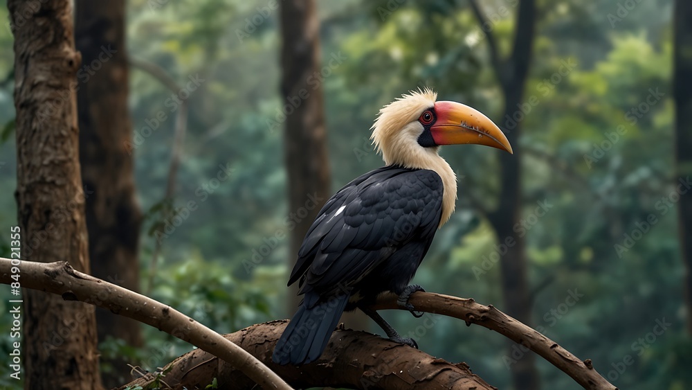 Fototapeta premium yellow billed hornbill