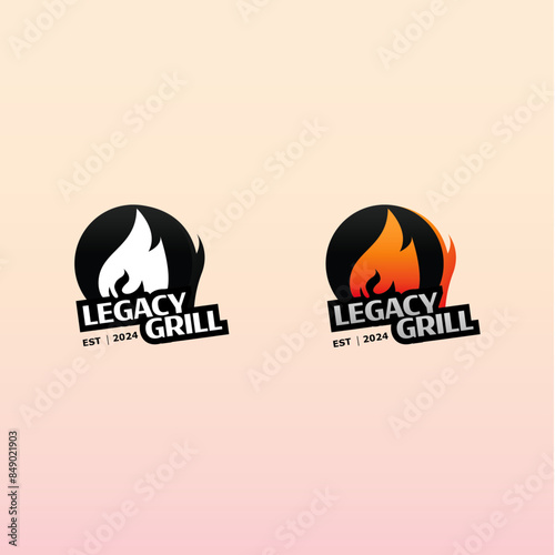 Premium Type Luxury Logo Type Restaurant and fast food logo, logo mark for legacy grill, bar b Que, BBQ, B B Q logo
