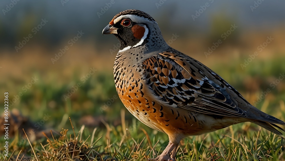 Meadow Guardian: Quail Bird Amidst Greenery Meadow Guardian: Quail Bird Amidst Greenery