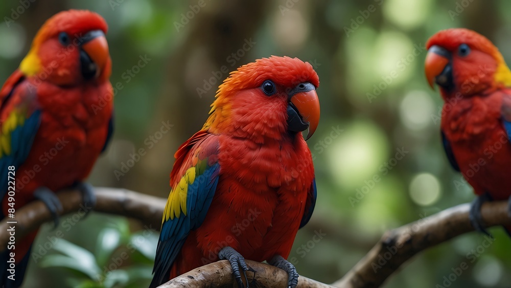red head close up photo of chatterin lory parrot red head close up photo of chatterin lory parrot