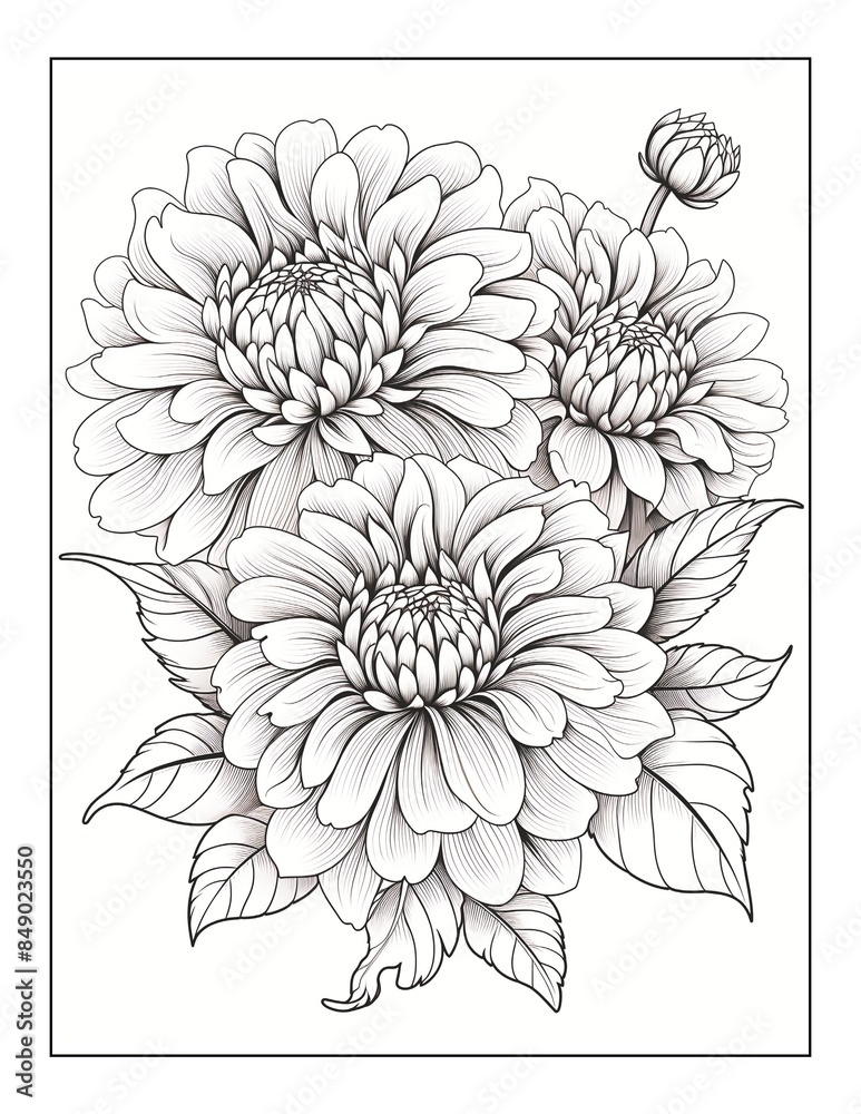 Flower Coloring Page Design Flower Coloring Page Design