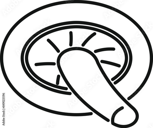 Line drawing of a doorbell button ringing for service help desk