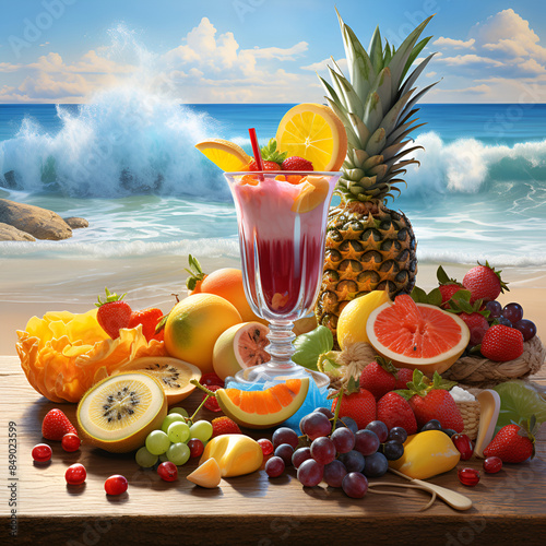tropical fruit cocktail