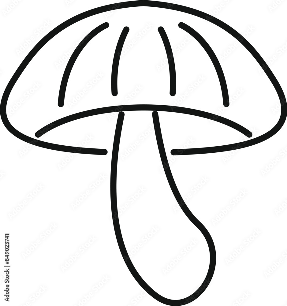 Simple and minimalist line art illustration of a mushroom, ideal for projects related to nature, food, and healthy lifestyles Simple and minimalist line art illustration of a mushroom, ideal for projects related to nature, food, and healthy lifestyles
