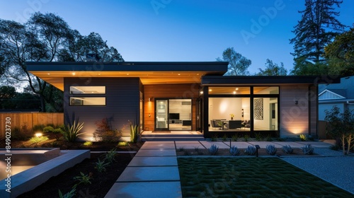 Wallpaper Mural Beautiful modern farmhouse style luxury home exterior at twilight. Torontodigital.ca