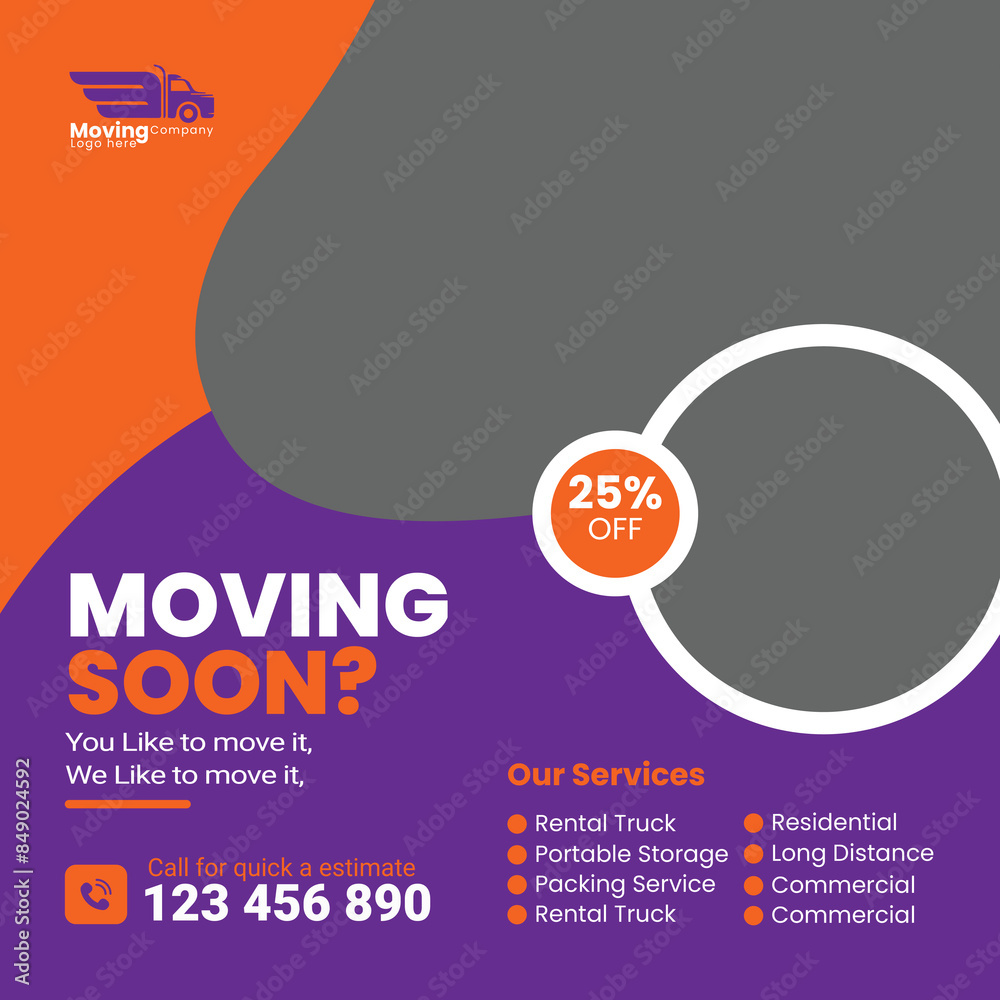 Social media posts for delivery service and moving service banner web banner Social media posts for delivery service and moving service banner web banner