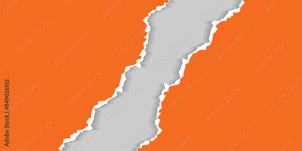 Abstract orange Paper Torn Design In gray Background Abstract orange Paper Torn Design In gray Background