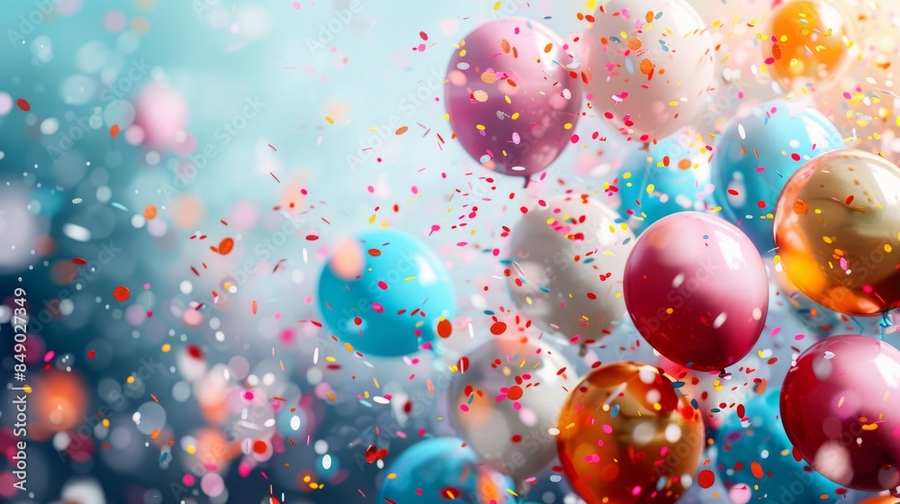 Colorful Balloons and Confetti Celebration Colorful Balloons and Confetti Celebration