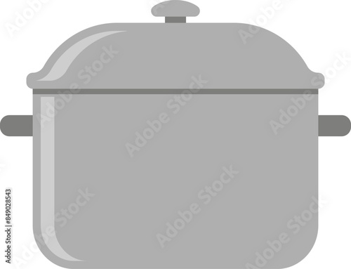 Stainless steel pot icon. Cooking pot. Vector illustration.