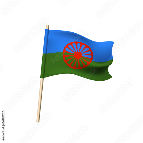 National Roma flag on white background