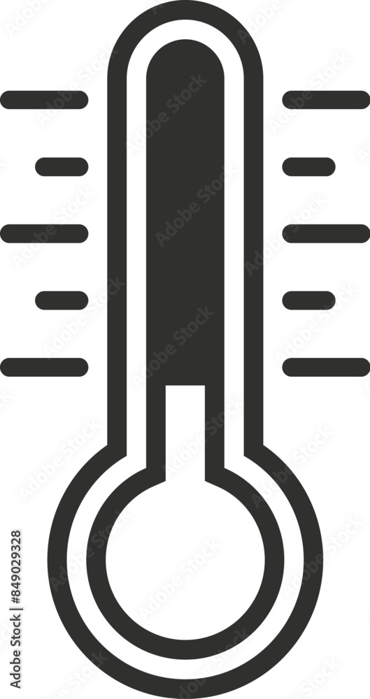 Minimalist thermometer icon indicating rising temperature