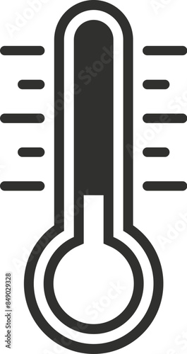Minimalist thermometer icon indicating rising temperature