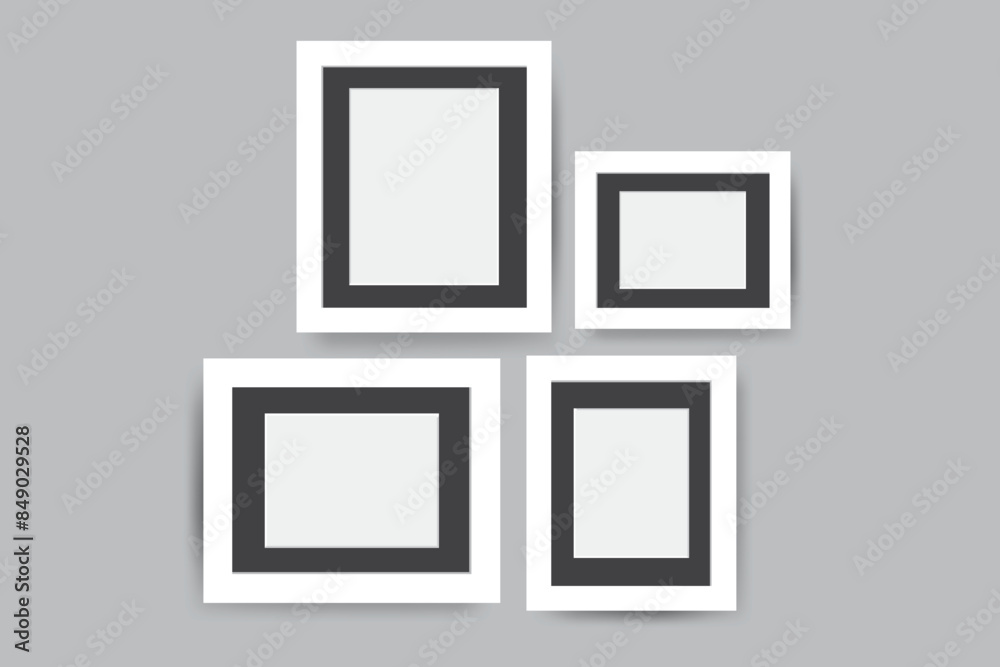 Blank photo two frame on Grey background vector illustration Blank photo two frame on Grey background vector illustration