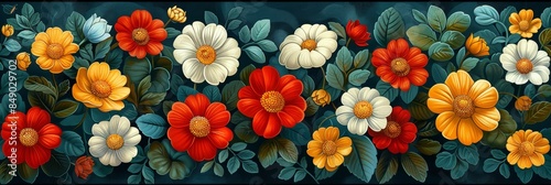 Wallpaper Mural Elegant abstract flower background banner
 Torontodigital.ca