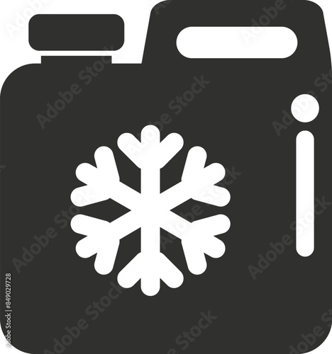 Antifreeze canister icon featuring snowflake for winter driving conditions