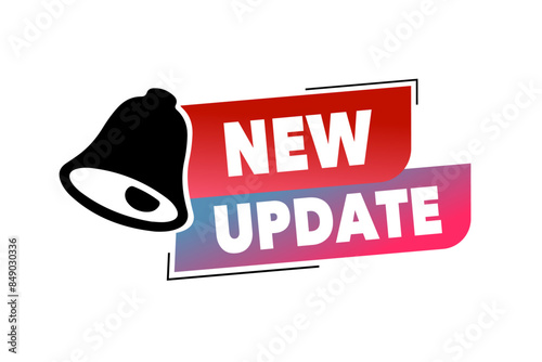 new update sticker sticker advertising bell on transparent background