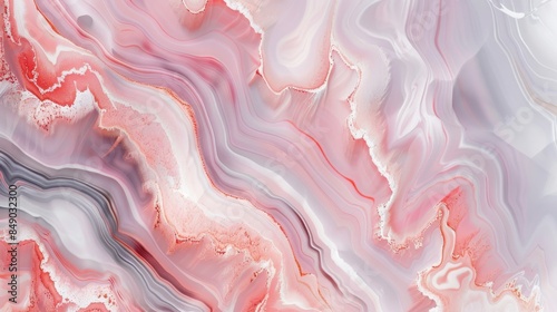 Abstract pink, gray, and gold marbled texture with swirling patterns, perfect for modern art and design.
