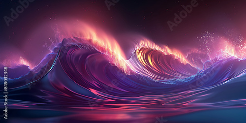 Big Neon Wave Background