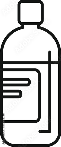 Minimalist line art icon of a water bottle, emphasizing the importance of staying hydrated