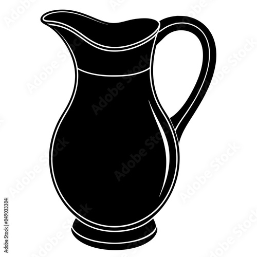 beautiful jug vector silhouette illustration svg file 