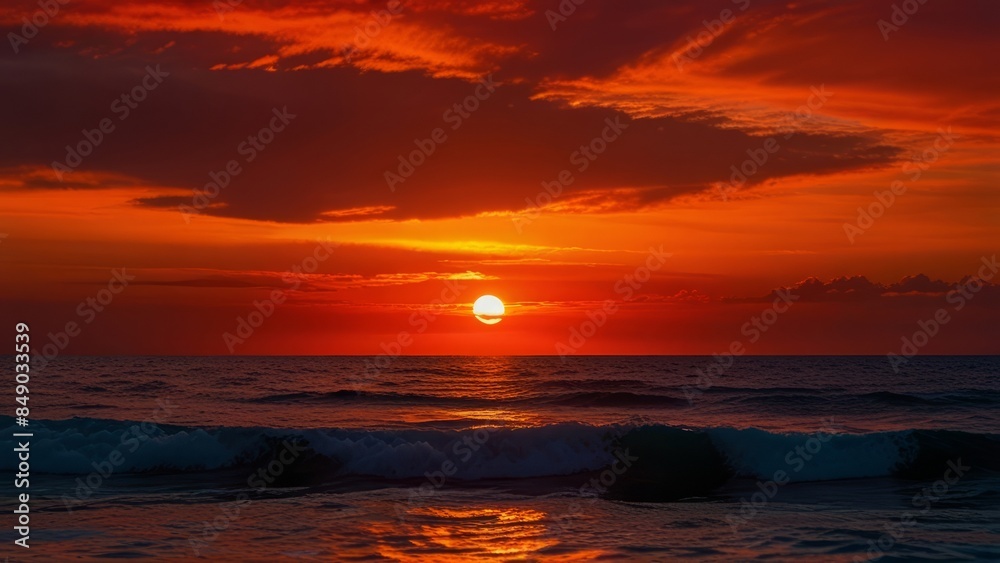 Great sunset horizon over the ocean Great sunset horizon over the ocean
