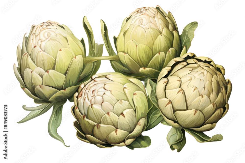 Fototapeta premium Artichokes Hand Drawn Vector