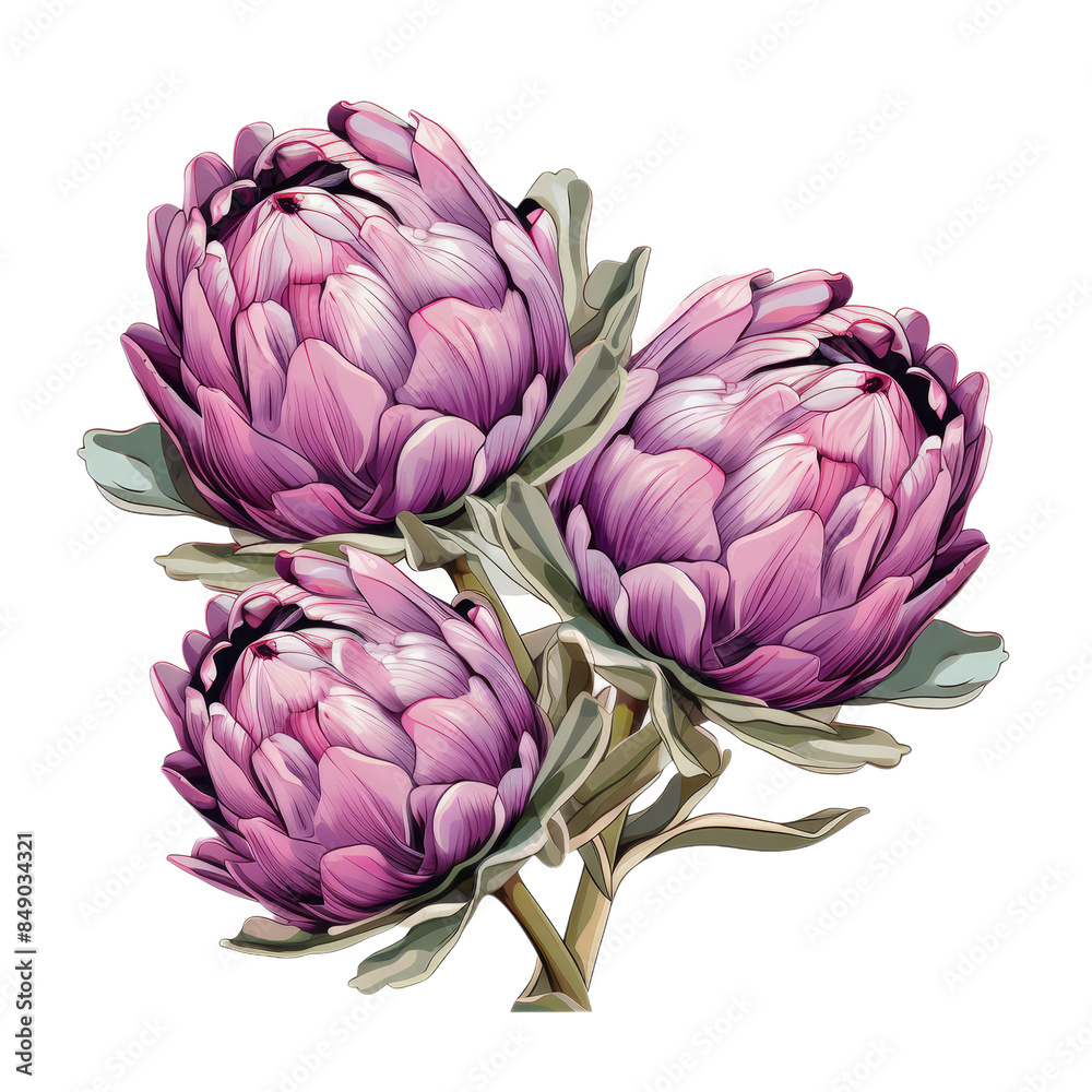 Obraz premium Artichokes Hand Drawn Vector