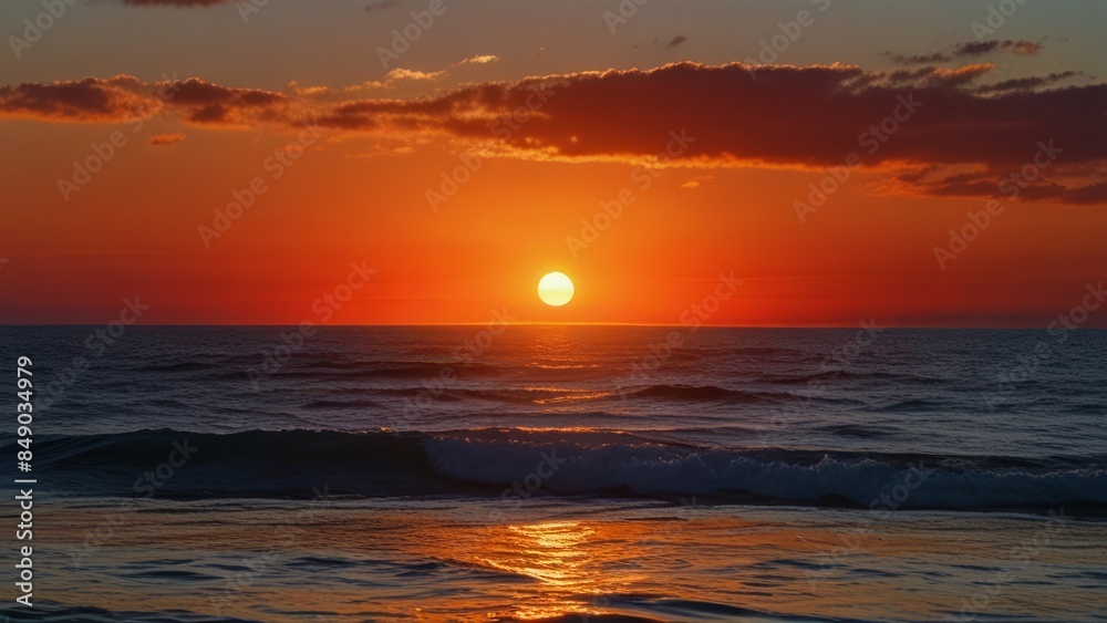 Obraz premium Great sunset horizon over the ocean