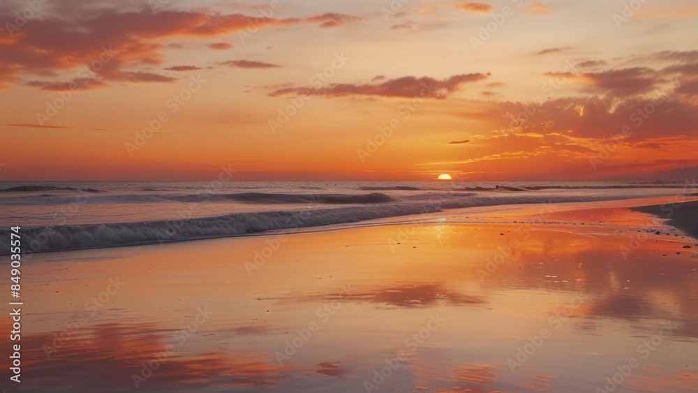 Great sunset horizon over the ocean