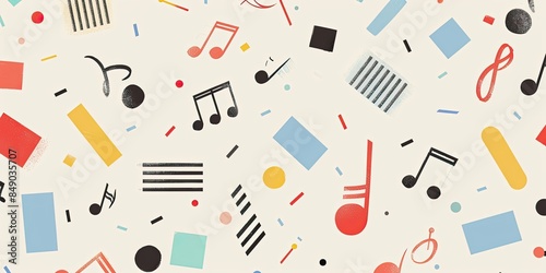 Abstract Art with Music Notes