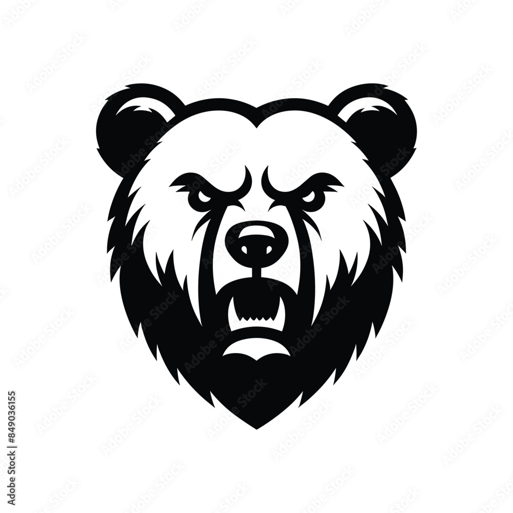 Intimidating Bear Emblem: Detailed Animal Graphic for Logos and Designs Intimidating Bear Emblem: Detailed Animal Graphic for Logos and Designs