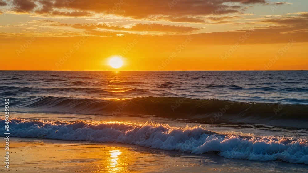 Fototapeta premium Great sunset horizon over the ocean