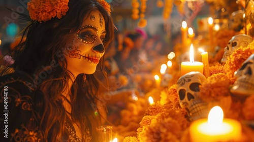 Essence of Dia de los Muertos in Mexico City's Zocalo Square

