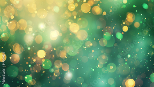 a refreshing bokeh background using green and yellow light spots against a light backdrop