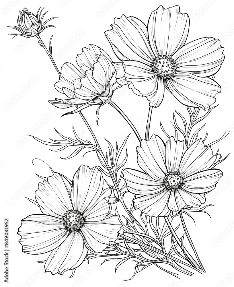 Cosmos coloring sheet. Cosmos coloring sheet.
