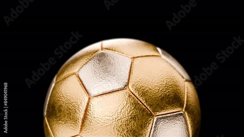 Gold Football-Soccer Ball Rotation Transparent