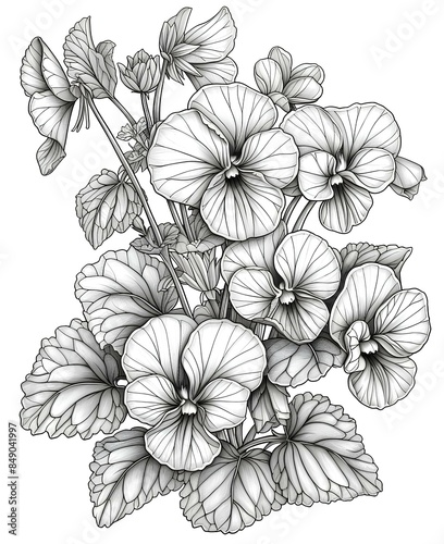 Wallpaper Mural Violet coloring sheet. Torontodigital.ca