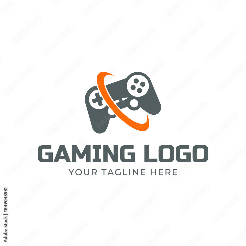 Game console and video games stick logo design template Game console and video games stick logo design template