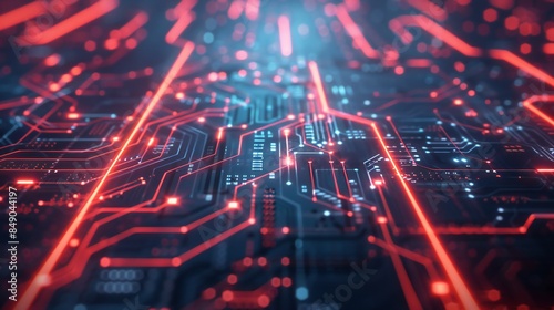 Wallpaper Mural Clean and crisp background adorned with geometric circuit patterns, offering a sophisticated and futuristic atmosphere. Torontodigital.ca