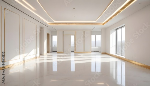 white and gold theme modern interior