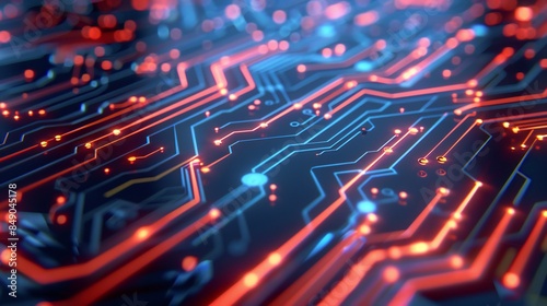 Wallpaper Mural Contemporary backdrop featuring sleek circuit board patterns, perfect for tech-savvy individuals with a penchant for design. Torontodigital.ca