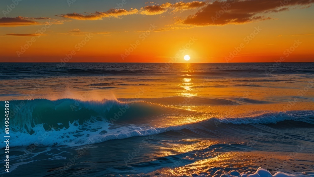 Great sunset horizon over the ocean Great sunset horizon over the ocean
